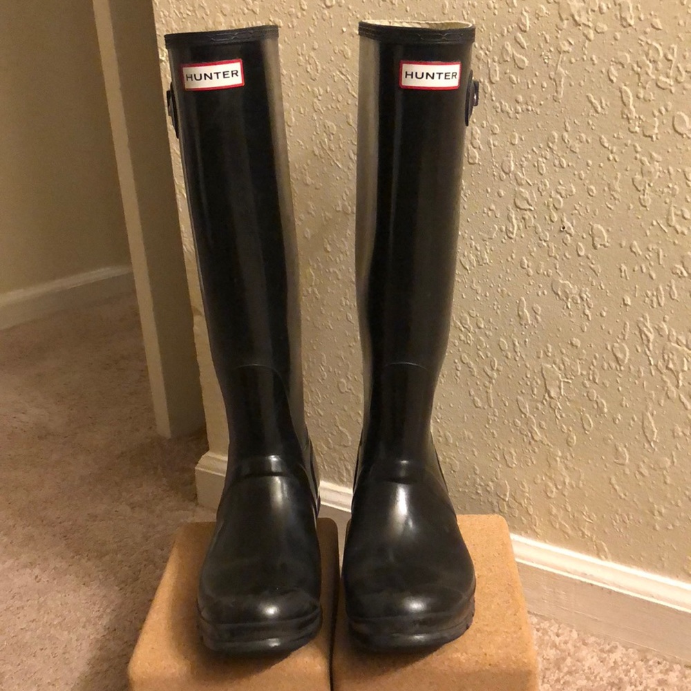 Hunter Boots 😎 Classic Gloss Black Rain Boots